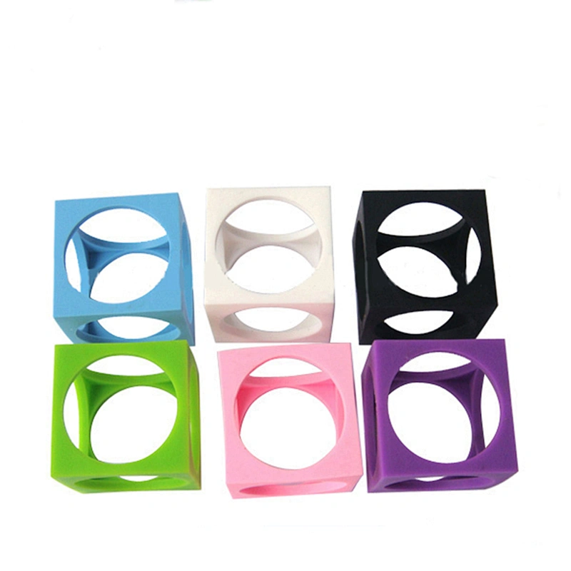 new products custom printed colored thick rubber bands in 3d cube shape