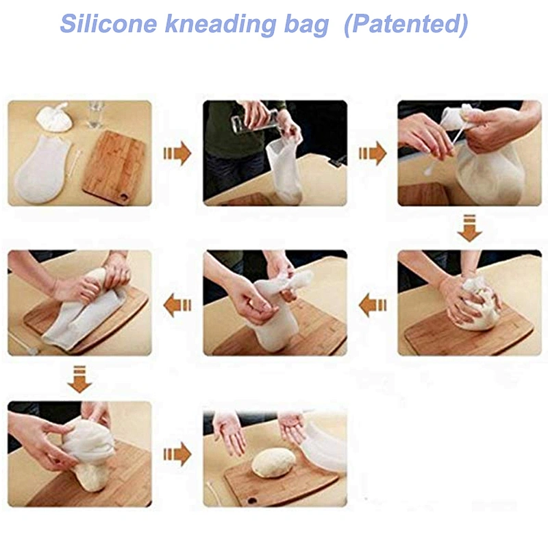 Kneading Dough Bag Baking Accessories Cooking Pastry Soft Silicone Kneading Dough Flour-mixing Bag Kitchen Baking Tool - White