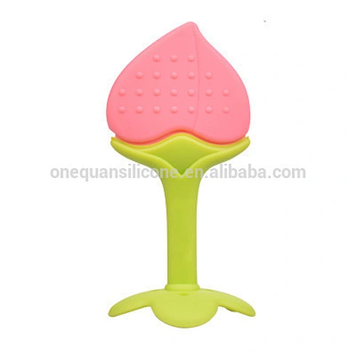 Best Baby Teether Massage Silicone Baby Teether Baby Teething Toys, Soft Silicone Natural BPA Free Fruit Teethers Set with Pacif