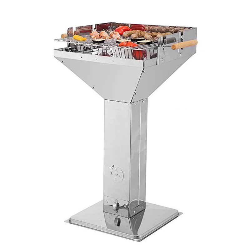 Stainless Steel Pillar Outdoor Garden Patio Cooker Grill