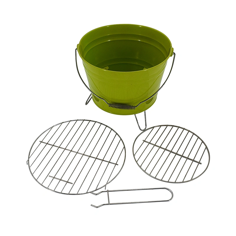 Portable Camping Charcoal Bucket Grill Picnic BBQ Barbecue