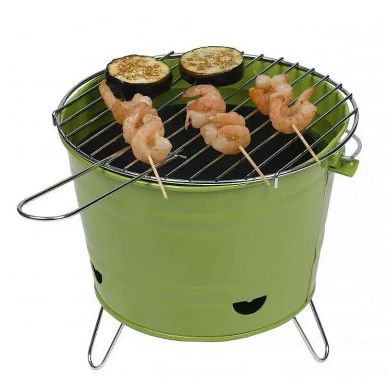 Portable Camping Charcoal Bucket Grill Picnic BBQ Barbecue