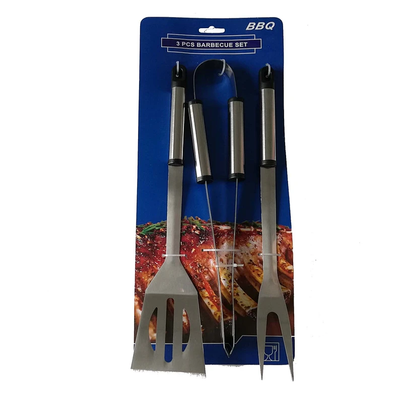3pcs BBQ Tools set with Blister Card