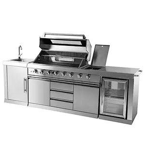 Outdoor Kitchen Island BBQ Gas Grill
