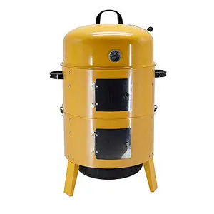 17 Inch Best Yellow BBQ Smoker Grill with Temperature Display for Sale