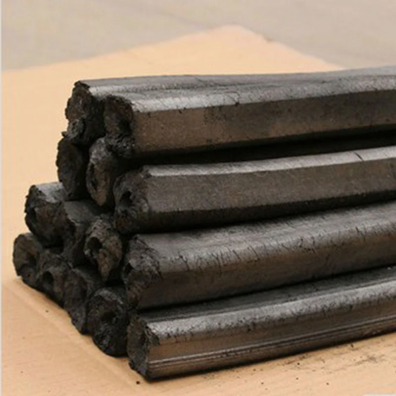 Eco Friendly Quadrangle Bamboo Sawdust Charcoal Machine Made Briquette