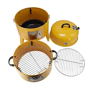 17 Inch Best Yellow BBQ Smoker Grill with Temperature Display for Sale