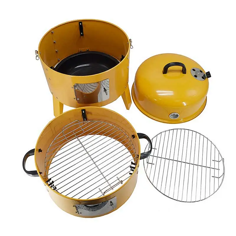 17 Inch Best Yellow BBQ Smoker Grill with Temperature Display for Sale