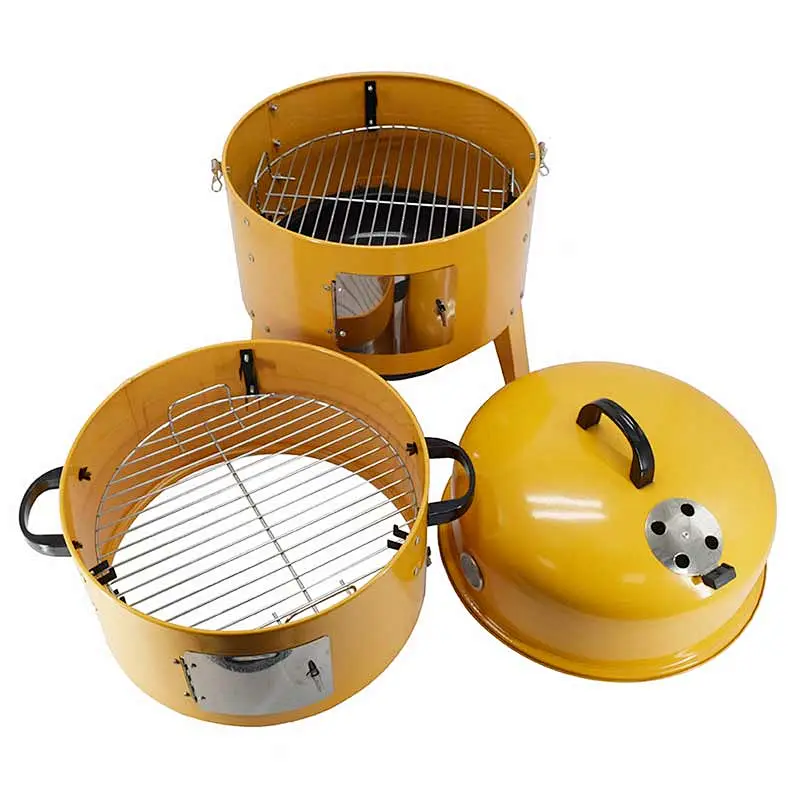 17 Inch Best Yellow BBQ Smoker Grill with Temperature Display for Sale