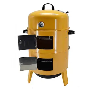 17 Inch Best Yellow BBQ Smoker Grill with Temperature Display for Sale