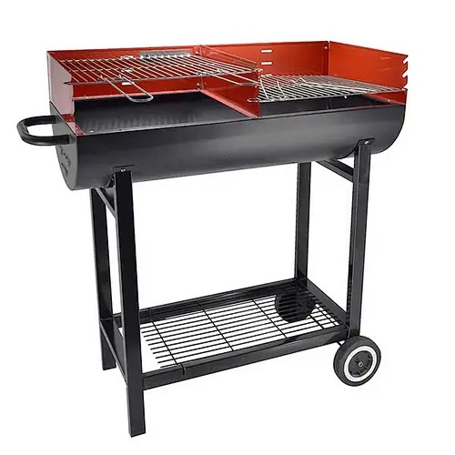 Half Drum Barrel Charcoal BBQ Grill
