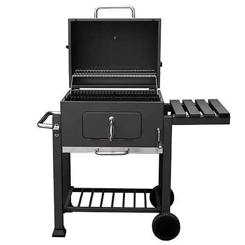 Black Charcoal Grill with Large Cooking Area