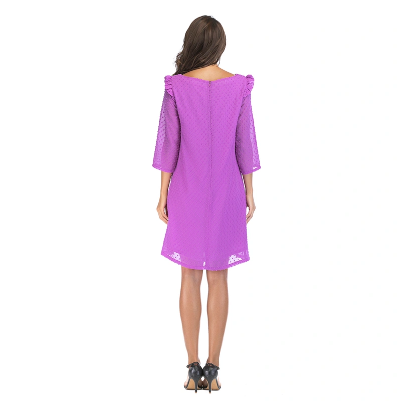 Middle-aged Old Ladies Ready Made Purple Dresses