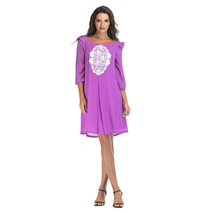 Middle-aged Old Ladies Ready Made Purple Dresses
