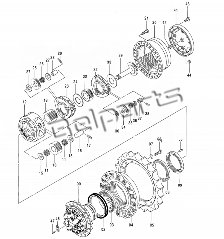 Belparts HMGF44BA final drive ZX240-3 ZX240-5 ZX250-3 ZX250-5 hydraulic excavator travel motor