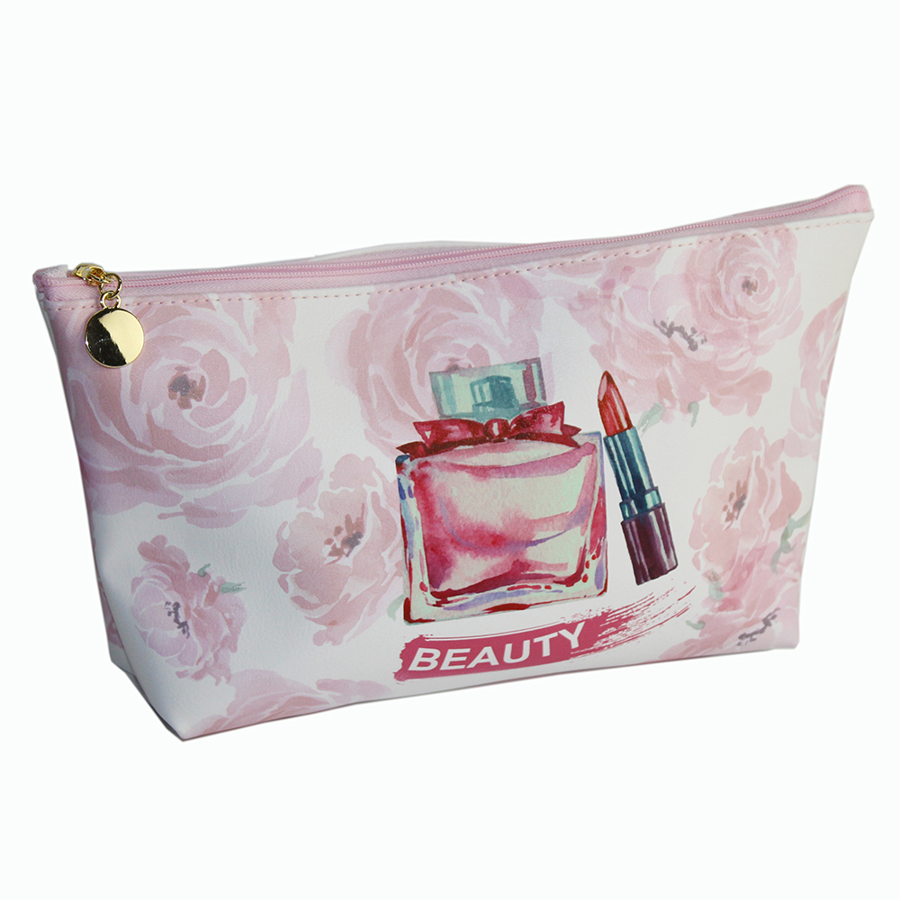 pink cosmetic bag