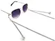 Wholesale Silver Metal Pearl Glasses Chain Hot Sale Stainless Steel Pearl Glasses Halter Sunglasses Accessories Chain for Reading/Sunglasses