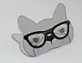 Adorable French Bulldog Sunglasses Clip Case PU Leather Clip-On Lens Storage Pouch