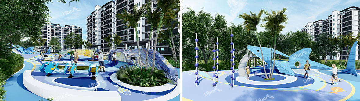 LE.HZ.001 residential playground equipment more drawings