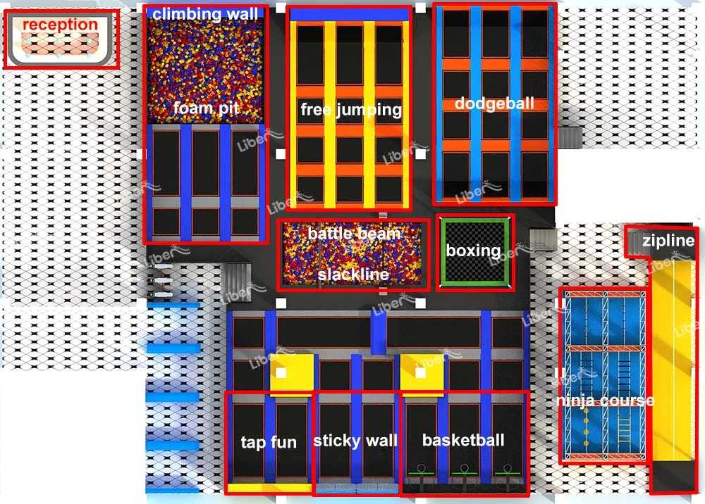 skyzone trampoline park attractions