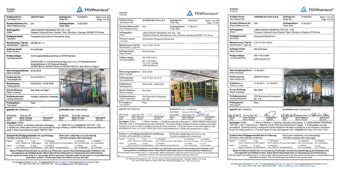Liben Product Certificate
