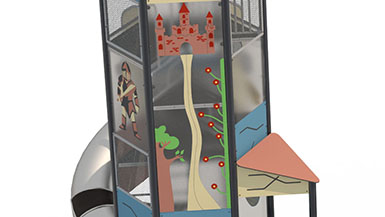 Urban Series outdoor playground set transparent panels