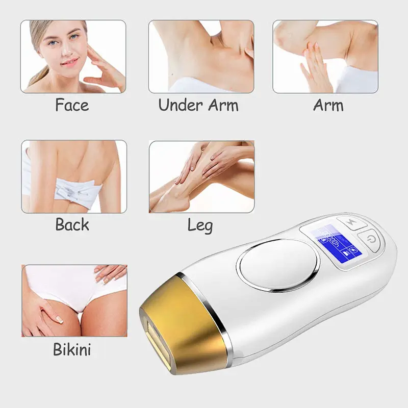 IPL Hair Removal Permanent Hair Removal 400000 Flashes LCD Screen with Goggles for Home Use Painless Hair Removal