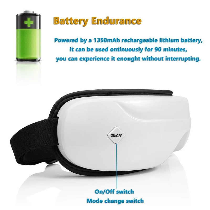 2018 Wireless music eye massager with heat therapy