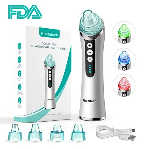 3 color LED lights blackhead remover vacuum Face Pore Cleaner
