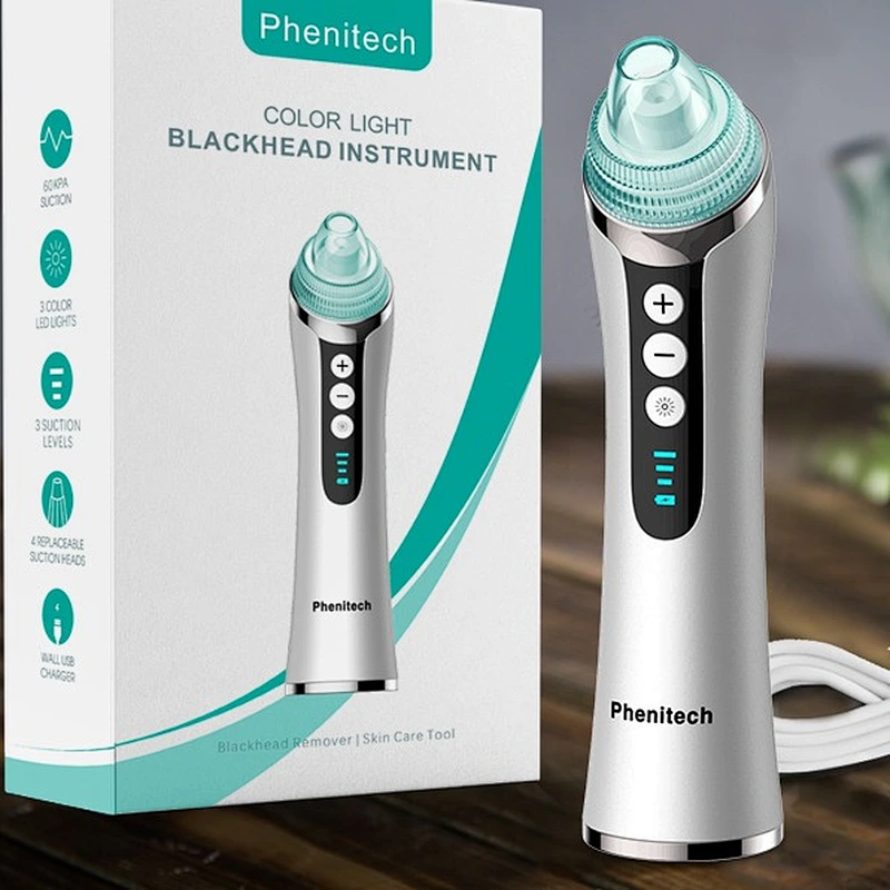Phenitech blackhead remover vacuum led light pore cleanser vaccum face cleaner