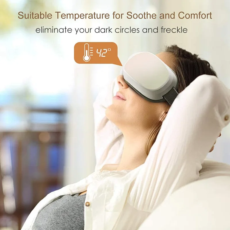 Wireless  Air Pressure Vibration Massage Digital  Eye Massager for Eye Relief Heat Compress eye mask with bluetooth music