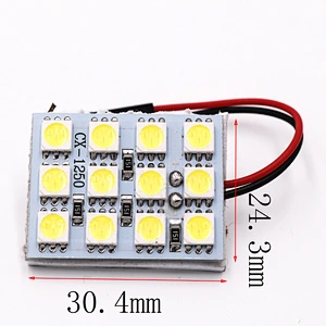 CENREE 10PCS 15 LED Panel White Car 5050 Smd Auto Dome Interior Bulb Headlight with T10 Adapter Festoon Base