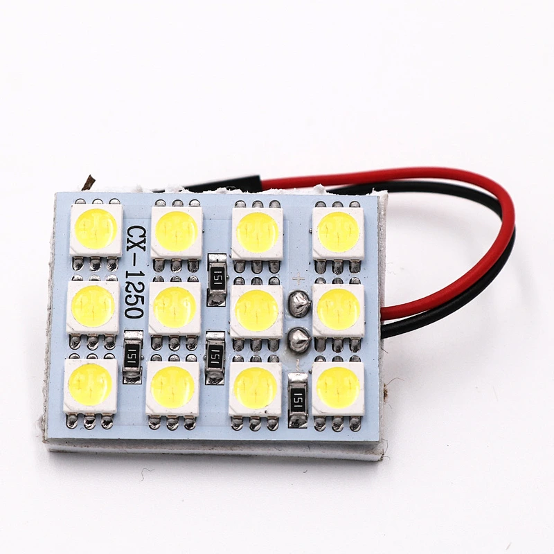 CENREE 10PCS 15 LED Panel White Car 5050 Smd Auto Dome Interior Bulb Headlight with T10 Adapter Festoon Base