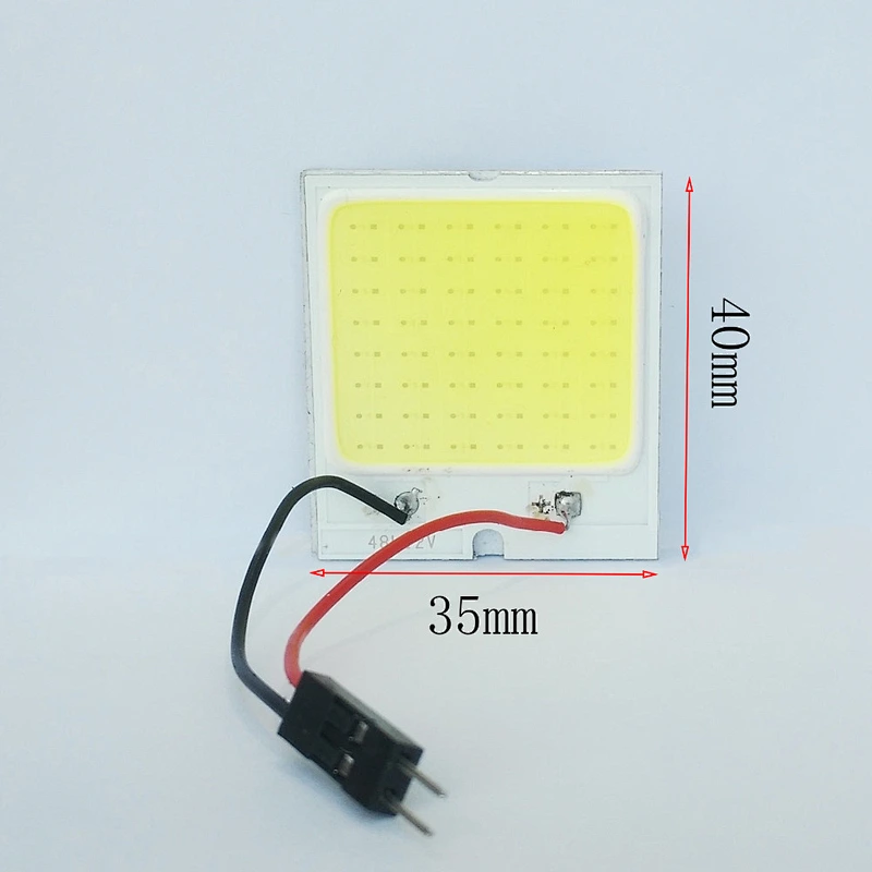 CENREE 10PCS COB 48 LED Panel White Car Auto Dome Interior Roof Light with T10 Adapter Festoon Base Headlight