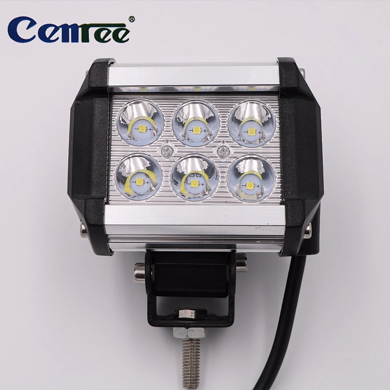 CENREE 1pcs Silver light bar 18W Work Light Lamp IP67 Waterproof 6000K LED Bar