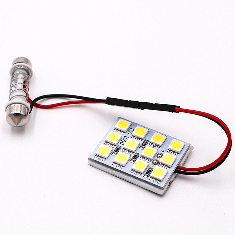 CENREE 10PCS 15 LED Panel White Car 5050 Smd Auto Dome Interior Bulb Headlight with T10 Adapter Festoon Base