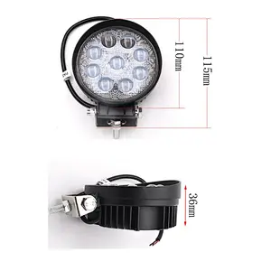 CENREE 1pcs 27W 1080LM IP67 6000K Round Motorcycle Lamps Spot LED Work Light Bar LED Car Foglight for Off Road ATV LED light