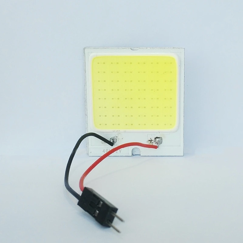 CENREE 10PCS COB 48 LED Panel White Car Auto Dome Interior Roof Light with T10 Adapter Festoon Base Headlight
