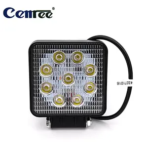 CENREE 1Pcs 27W 1000LM 9-30V IP67 6000K Square Auto Lamp LED Bar Fog Light Work Light Bar Off Road ATV Tractor Train