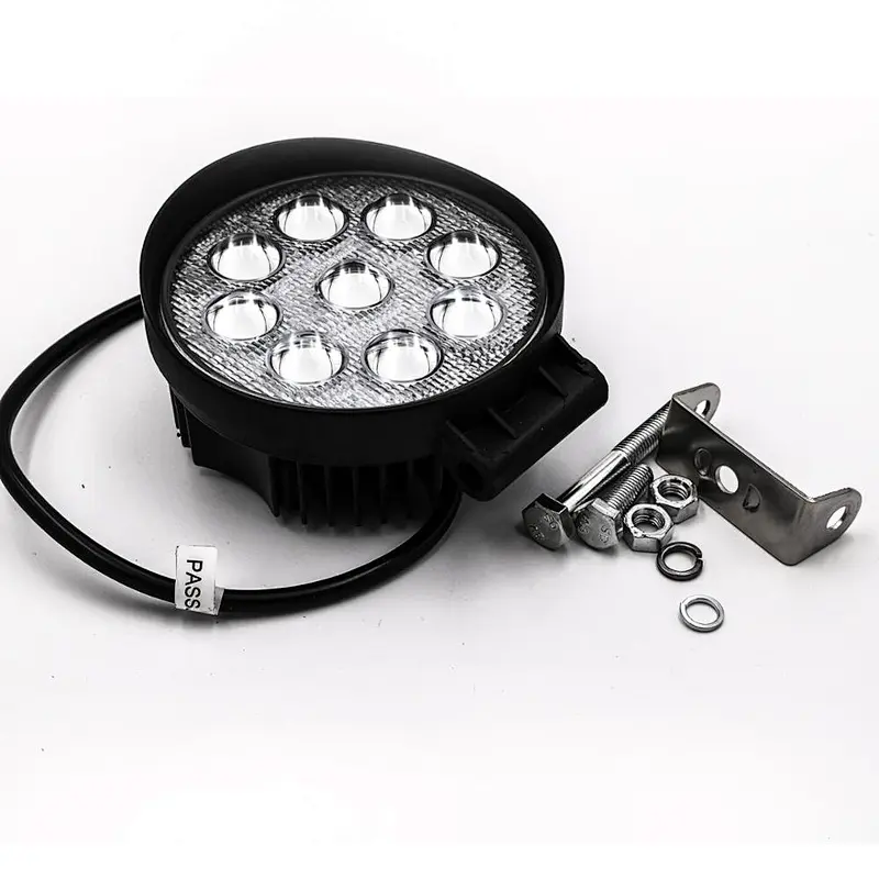 CENREE 1pcs 27W 1080LM IP67 6000K Round Motorcycle Lamps Spot LED Work Light Bar LED Car Foglight for Off Road ATV LED light