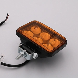 CENREE 18W 720LM Yellow LED Light Bar 1PCS 9-30V IP67 6000K Dual Rows Spot Light LED beams for Tractor Boat OffRoad 4WD 4x4
