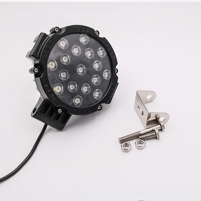 CENREE 1Pcs 51W 3660LM 9-30V IP67 6000K Black/Red Spot LED Work light for Off Road ATV Motorcycle Car Truck
