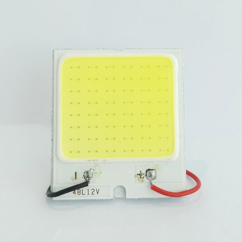 CENREE 10PCS COB 48 LED Panel White Car Auto Dome Interior Roof Light with T10 Adapter Festoon Base Headlight