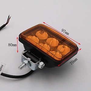 CENREE 18W 720LM Yellow LED Light Bar 1PCS 9-30V IP67 6000K Dual Rows Spot Light LED beams for Tractor Boat OffRoad 4WD 4x4