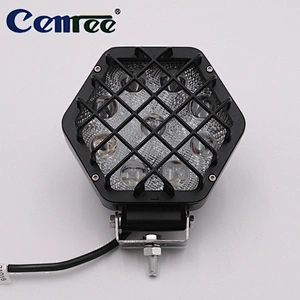 CENREE 1PCS 9-30V 27W Black/Red IP67 LED Beams 6000K Diamond Spot Light for Tractor Boat OffRoad 4WD 4x4LED Light Bar