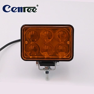 CENREE 18W 720LM Yellow LED Light Bar 1PCS 9-30V IP67 6000K Dual Rows Spot Light LED beams for Tractor Boat OffRoad 4WD 4x4