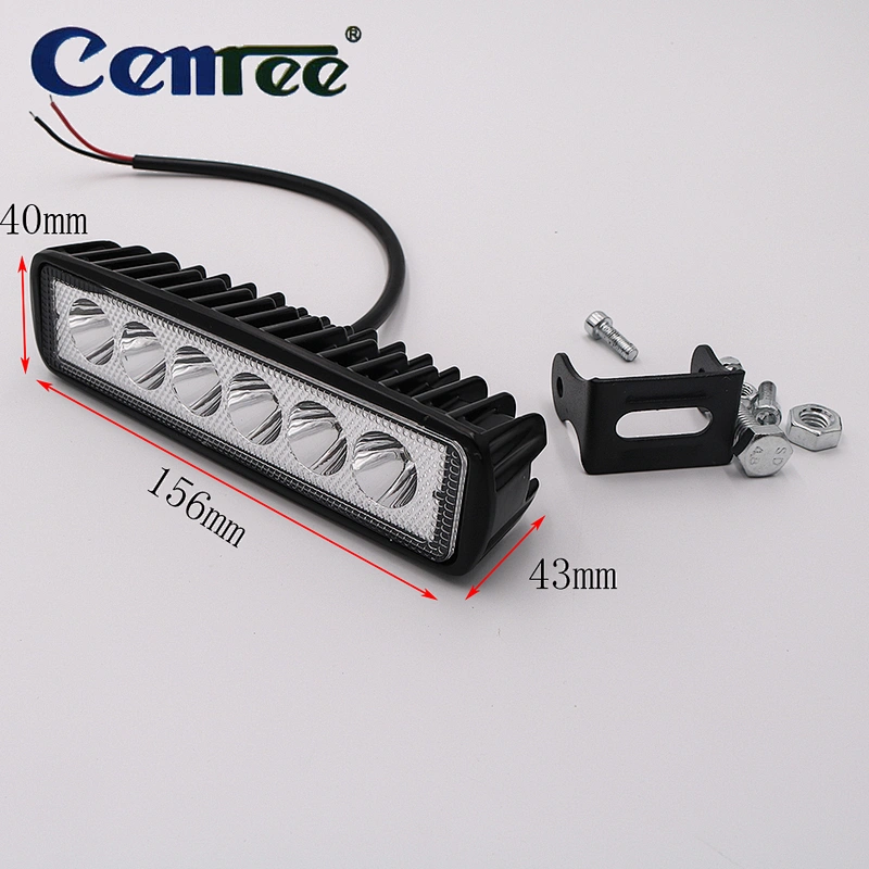 CENRE 18W现货LED工作灯适用于SUV ATV 4WD汽车卡车高尔夫车单雾灯船灯防水