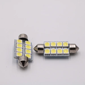 CENREE 10pcs 39mm 5050 SMD Car LED Festoon Light White LED Headlight