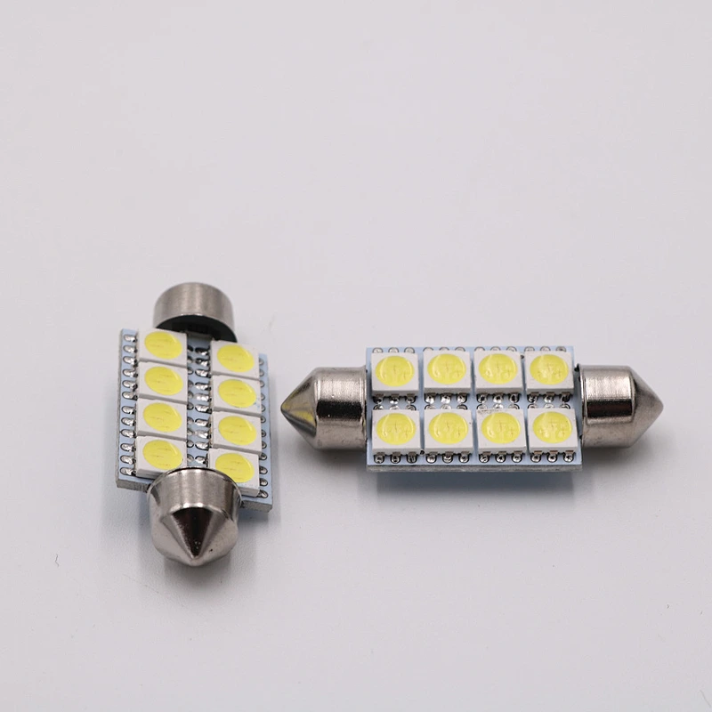 CENREE 10pcs 39mm 5050 SMD Car LED Festoon Light White LED Headlight