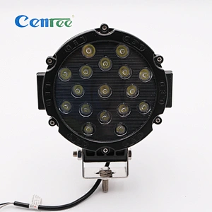 CENREE 1Pcs 51W 3660LM 9-30V IP67 6000K Black/Red Spot LED Work light for Off Road ATV Motorcycle Car Truck
